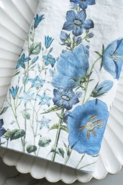 Cristina Oria Servilletas Y Accesorios^Set 6 Servilletas De Lino Con Diseño De Flores Azules