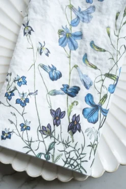 Cristina Oria Servilletas Y Accesorios^Set 6 Servilletas De Lino Con Diseño De Flores Azules