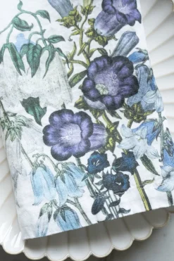 Cristina Oria Servilletas Y Accesorios^Set 6 Servilletas De Lino Con Diseño De Flores Azules