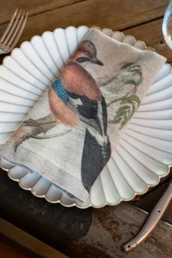 Cristina Oria Servilletas Y Accesorios^Set 6 Servilletas De Lino Con Diseño de Pájaros