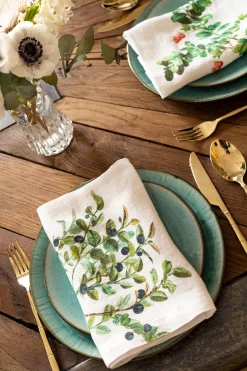 Cristina Oria Servilletas Y Accesorios^Set 6 Servilletas De Lino Con Diseño De Bayas Silvestres
