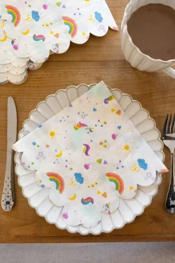Cristina Oria Minichef|Servilletas Y Accesorios^Set 20 Servilletas De Papel Con Diseño De Unicornios Y Arcoiris