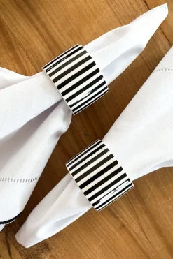 Cristina Oria Posavasos Y Servilleteros^Set 2 Servilleteros Rayas Blancas Y Negras