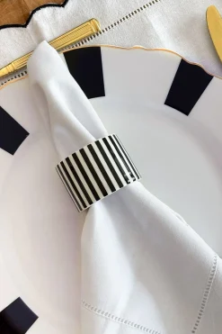 Cristina Oria Posavasos Y Servilleteros^Set 2 Servilleteros Rayas Blancas Y Negras