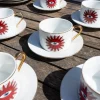 Cristina Oria Tazas Y Teteras^Set 6 Tazas Y Platos De Porcelana Con Diseño Good Luck