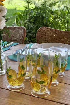 Cristina Oria Vasos^Set 6 Vasos Acrílicos Diseño Limones