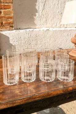 Cristina Oria Vasos^Set 12 Vasos Cristal Ondas