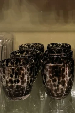 Cristina Oria Vasos^Set 6 Vasos De Cristal Con Diseño Moteado