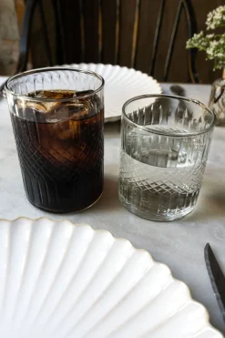 Cristina Oria Vasos^Set 12 Vasos De Cristal Tallado Rombos