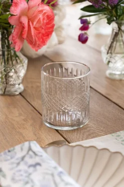 Cristina Oria Vasos^Set 6 Vasos De Cristal Tallado Rombos