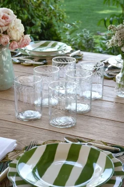 Cristina Oria Vasos^Set 6 Vasos Grandes Cristal Tallado