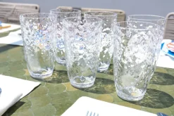 Cristina Oria Vasos^Set 6 Vasos Grandes Transparentes Acrílicos Con Diseño En Relieve