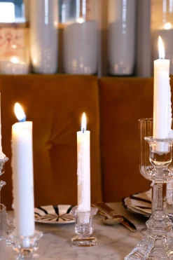 Cristina Oria Candelabros Y Portavelas|Velas^Set De 2 Candelabros De Cristal Minis & Velas LED