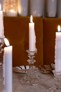 Cristina Oria Candelabros Y Portavelas|Velas^Set De 2 Candelabros De Cristal Medianos & Velas LED