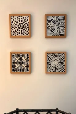 Cristina Oria Cuadros^Set De 4 Cuadros Papel Maché