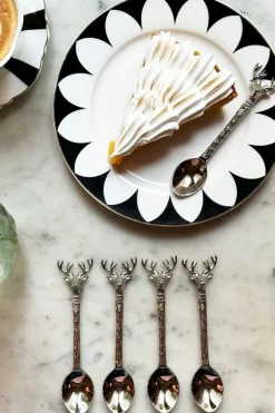 Cristina Oria Cubiertos De Aperitivo|Cubiertos De Postre^Set De 4 Cucharas Con Diseño De Ciervo
