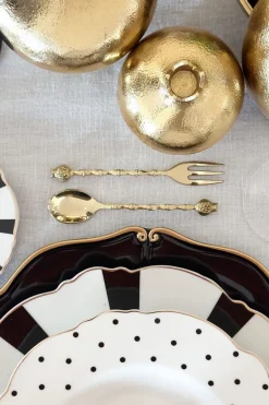 Cristina Oria Cubiertos De Aperitivo|Cubiertos De Postre^Set De 4 Cucharitas De Bronce Con Diseño De Granadas