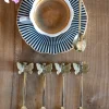 Cristina Oria Cubiertos De Aperitivo|Cubiertos De Postre^Set De 4 Cucharitas De Bronce Con Diseño De Mariposa