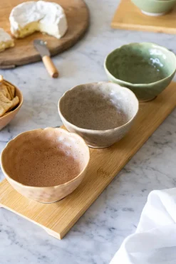 Cristina Oria Fuentes, Ensaladeras Y Cuencos^Set De 3 Cuencos Y Cucharas De Porcelana Sobre Base De Bambú