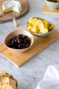 Cristina Oria Fuentes, Ensaladeras Y Cuencos^Set De 2 Cuencos Y Cucharas De Porcelana Sobre Base De Bambú