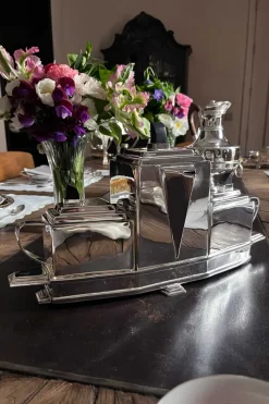 Cristina Oria Accesorios De Mesa^Set De 3 Piezas Para El Té De Plata Co