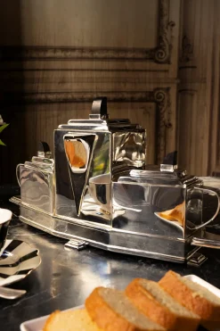 Cristina Oria Accesorios De Mesa^Set De 3 Piezas Para El Té De Plata Co