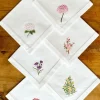 Cristina Oria Servilletas Y Accesorios^Set de 6 Servilletas Bordadas a Mano con Diseño de Flores