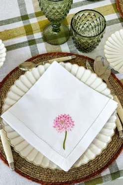 Cristina Oria Servilletas Y Accesorios^Set de 6 Servilletas Bordadas a Mano con Diseño de Flores