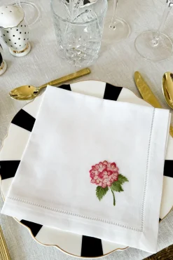 Cristina Oria Servilletas Y Accesorios^Set de 6 Servilletas Bordadas a Mano con Diseño de Flores