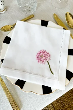 Cristina Oria Servilletas Y Accesorios^Set de 6 Servilletas Bordadas a Mano con Diseño de Flores