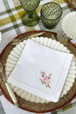 Cristina Oria Servilletas Y Accesorios^Set de 6 Servilletas Bordadas a Mano con Diseño de Flores