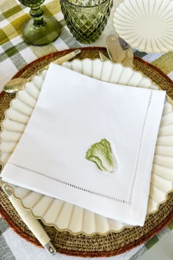 Cristina Oria Servilletas Y Accesorios^Set de 6 Servilletas Bordadas a Mano con Diseño de Verduras