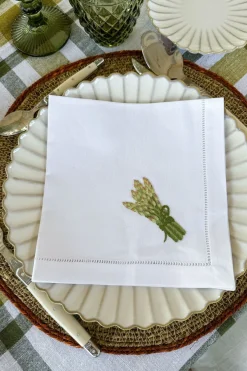 Cristina Oria Servilletas Y Accesorios^Set de 6 Servilletas Bordadas a Mano con Diseño de Verduras