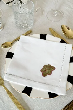 Cristina Oria Servilletas Y Accesorios^Set de 6 Servilletas Bordadas a Mano con Diseño de Verduras