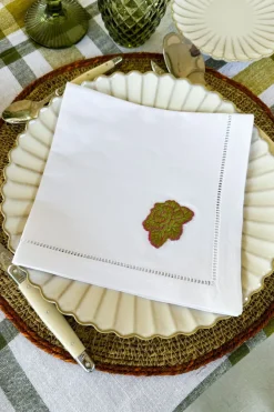 Cristina Oria Servilletas Y Accesorios^Set de 6 Servilletas Bordadas a Mano con Diseño de Verduras