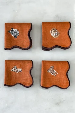 Cristina Oria Servilletas Y Accesorios^Set De 4 Servilletas Bordadas Animales De La Selva