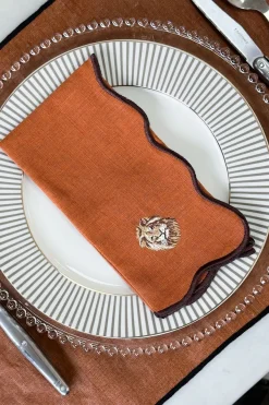 Cristina Oria Servilletas Y Accesorios^Set De 4 Servilletas Bordadas Animales De La Selva