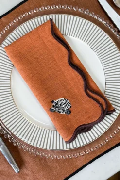 Cristina Oria Servilletas Y Accesorios^Set De 4 Servilletas Bordadas Animales De La Selva