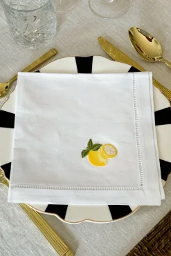 Cristina Oria Servilletas Y Accesorios^Set de 6 Servilletas Bordadas a Mano con Diseño de Frutas