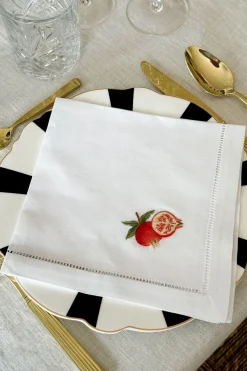 Cristina Oria Servilletas Y Accesorios^Set de 6 Servilletas Bordadas a Mano con Diseño de Frutas
