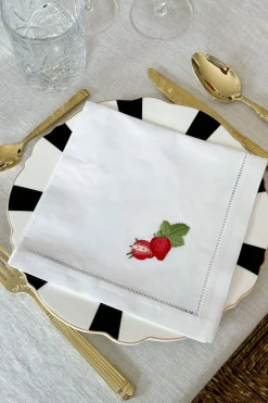 Cristina Oria Servilletas Y Accesorios^Set de 6 Servilletas Bordadas a Mano con Diseño de Frutas