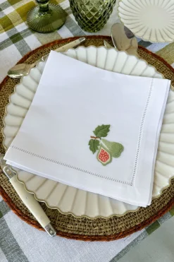 Cristina Oria Servilletas Y Accesorios^Set de 6 Servilletas Bordadas a Mano con Diseño de Frutas