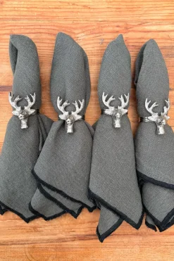 Cristina Oria Posavasos Y Servilleteros^Set De 4 Servilleteros Con Diseño De Ciervo