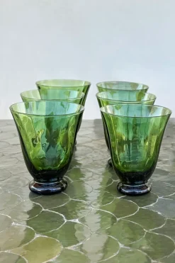 Cristina Oria Vasos^Set De 6 Vasos De Cristal Verdes