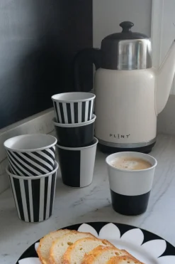 Cristina Oria Vasos^Set De 6 Vasos De Porcelana Blancos Y Negros