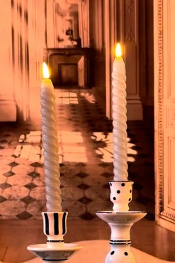 Cristina Oria Velas^Set De 2 Velas LED Con Diseño En Espiral Grises CO