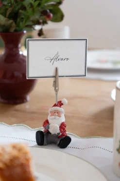 Cristina Oria Piezas Decorativas^Soporte Para Tarjetas Diseño Papa Noel Y Bola De Nieve
