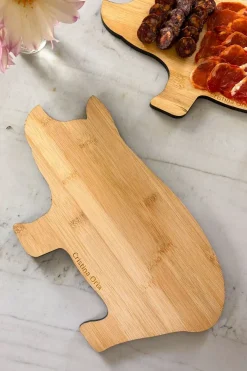 Cristina Oria Tablas^Tabla Co Con Diseño De Cerdo De Madera De Bambú