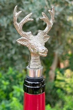 Cristina Oria Gadgets De Vino^Tapón De Botellas Plateado Diseño Ciervo