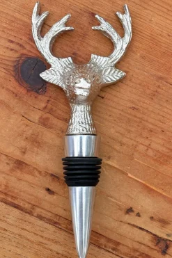 Cristina Oria Gadgets De Vino^Tapón De Botellas Plateado Diseño Ciervo